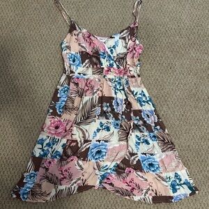 O'Neill Floral Patchwork Dress in Pink, Blue, and Brown
